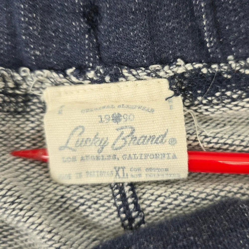 Lucky Brand Mens Sweatpants Joggers Blue‎ Buffalo Graphic Drawstring Size XL